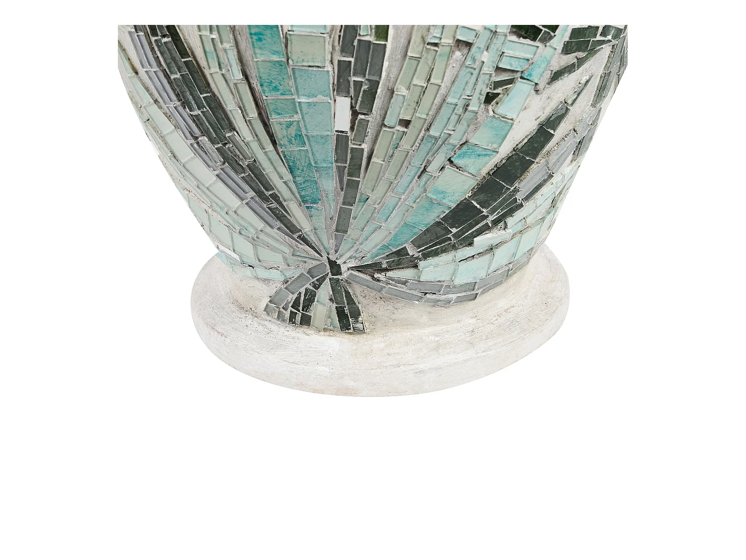 Dekorative Vase aus Terrakotta mit Mosaik natürlich ethnischen Stil creme Farbe Rawas