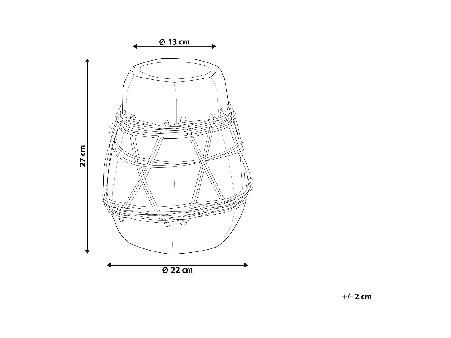 Decovaas KAMERING Keramiek 27 cm Blauw