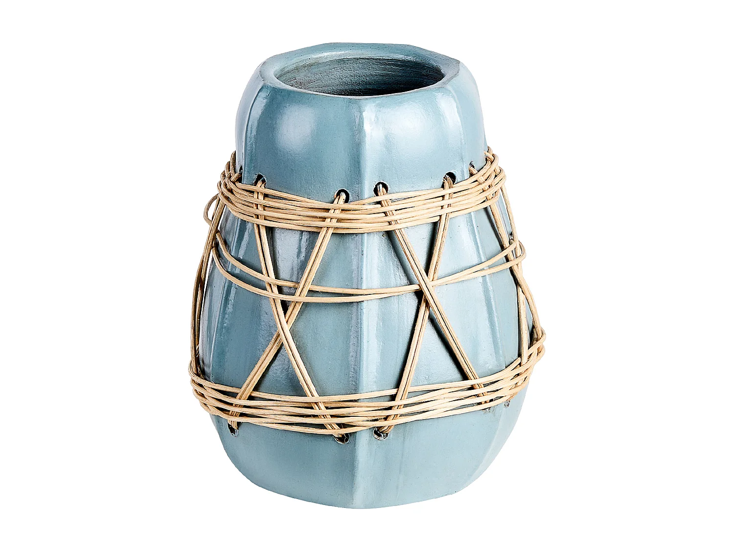 Dekovase KAMERING Keramik 27 cm Blau