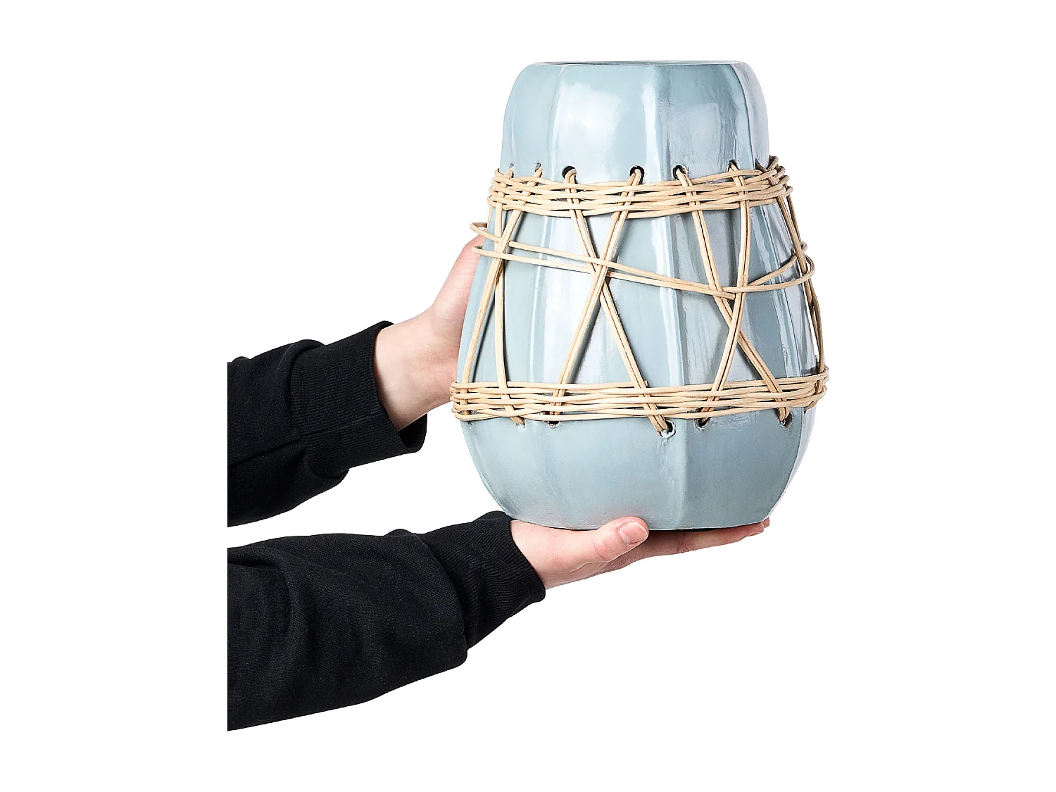 Dekovase KAMERING Keramik 27 cm Blau