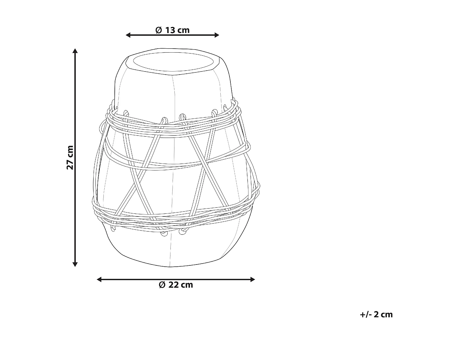 Jarrón decorativo KAMERING Cerámica 27 cm Azul