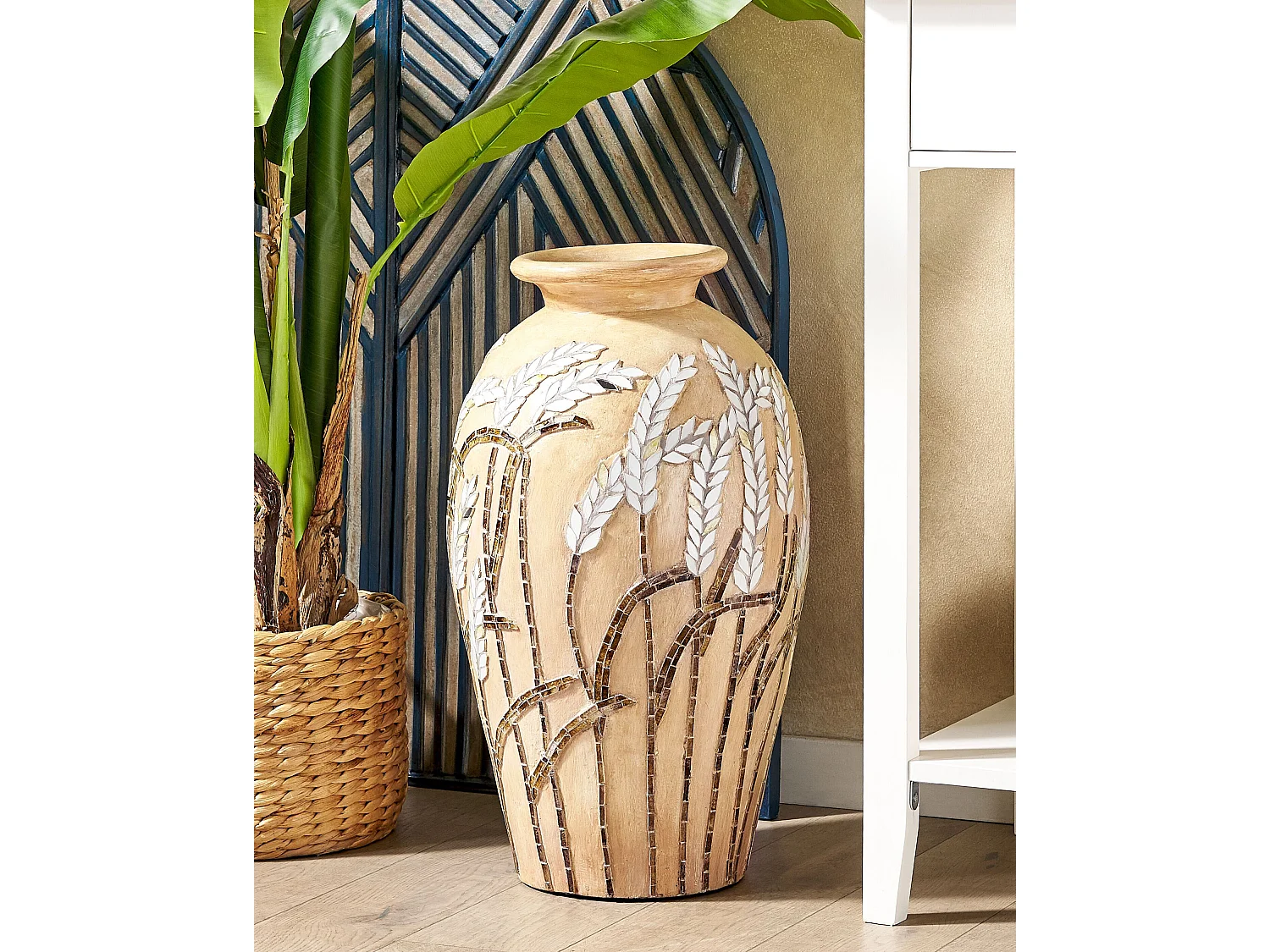 Vase décoratif SINAMAR Céramique 54 cm Beige sable
