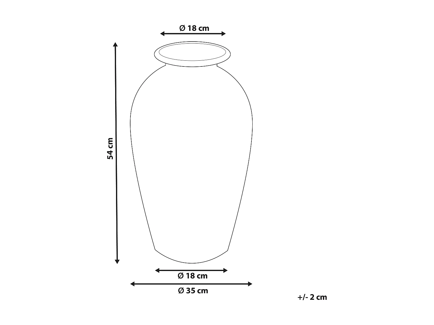 Vase décoratif SINAMAR Céramique 54 cm Beige sable