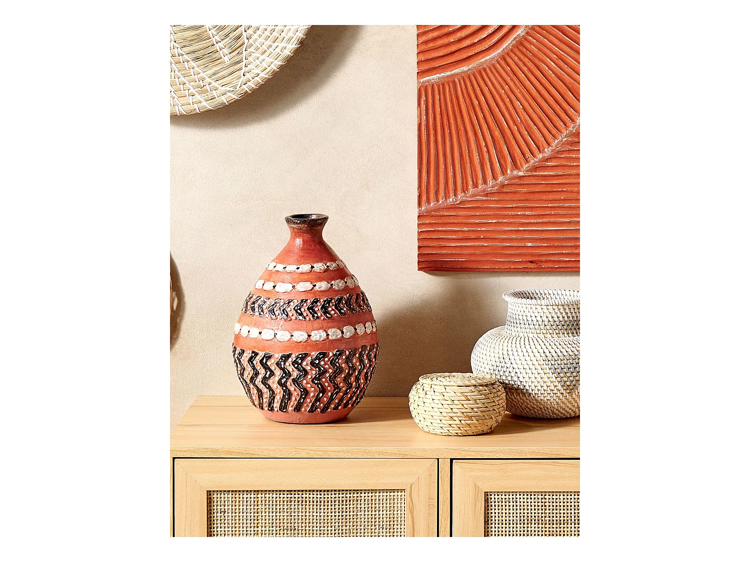 Jarrón decorativo KUMU Cerámica 36 cm Marrón