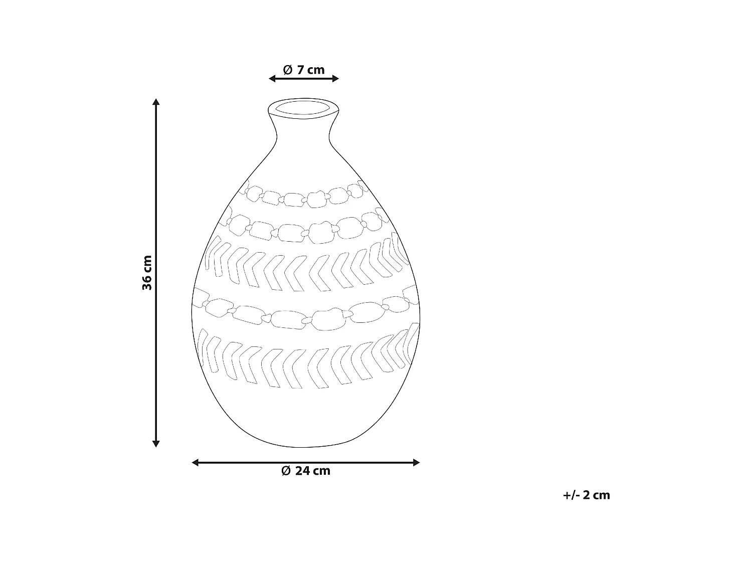 Jarrón decorativo KUMU Cerámica 36 cm Marrón