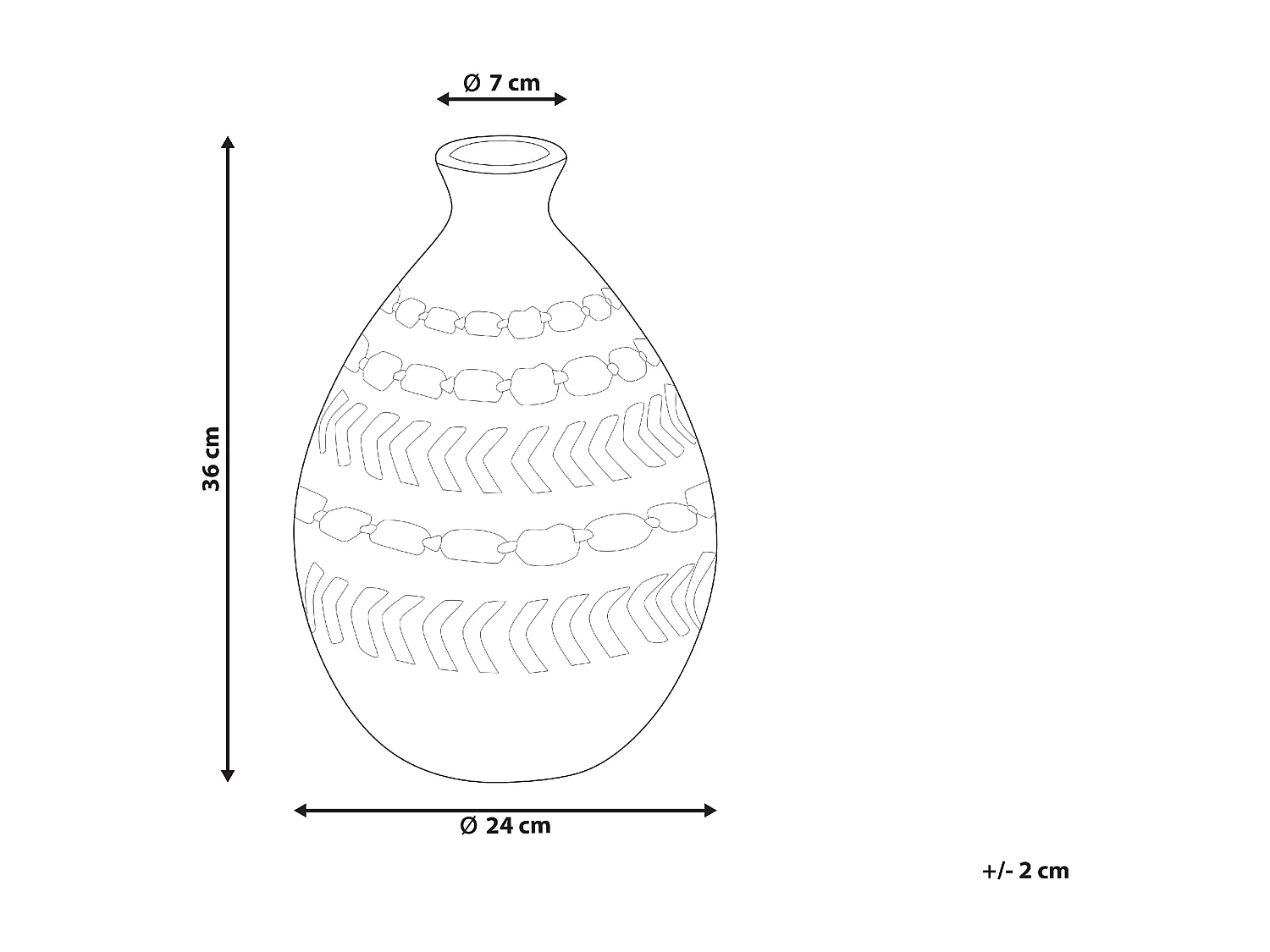 Vase décoratif KUMU Céramique 36 cm Marron