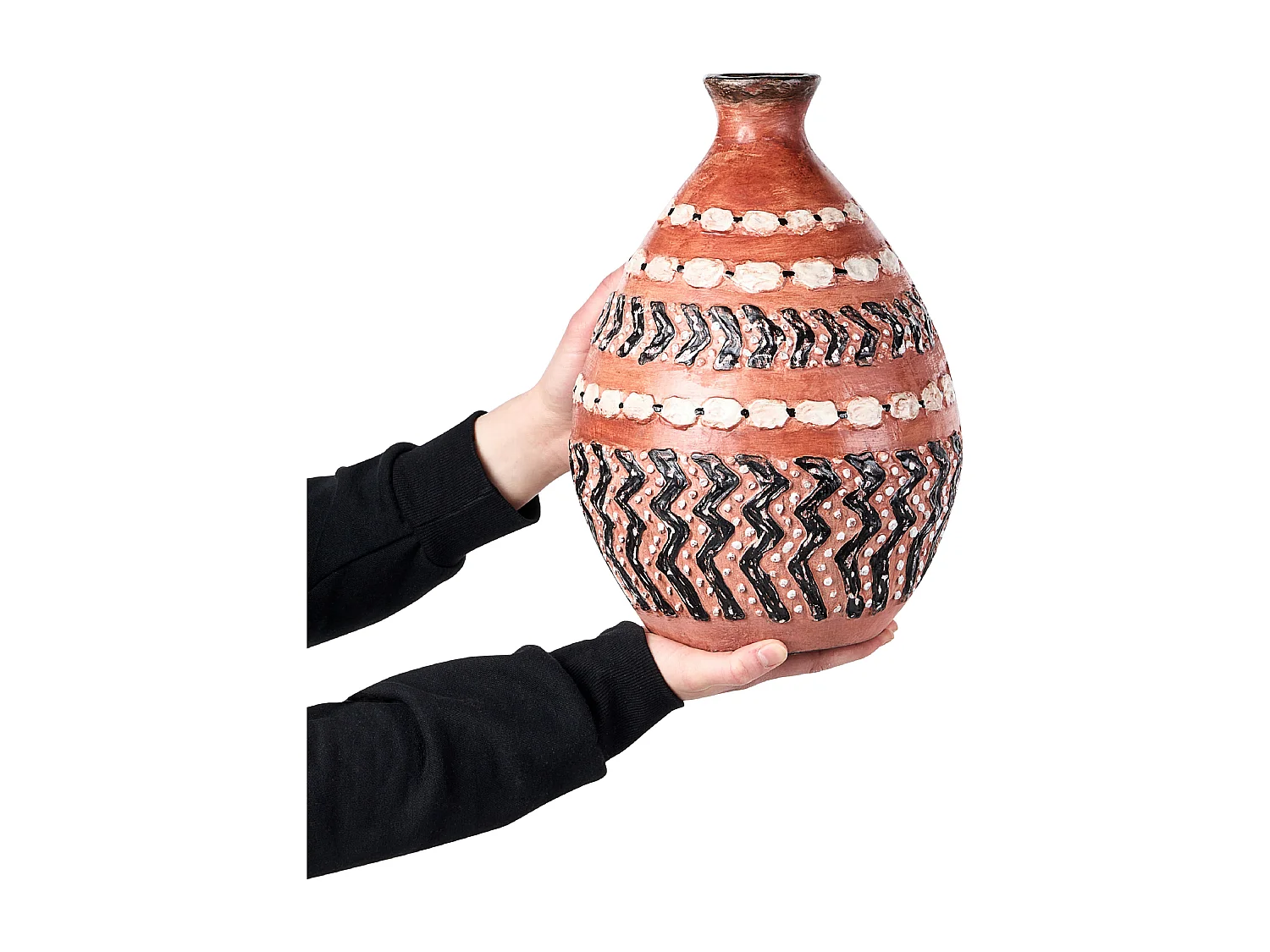 Wazon dekoracyjny KUMU Ceramika 36 cm Brązowy