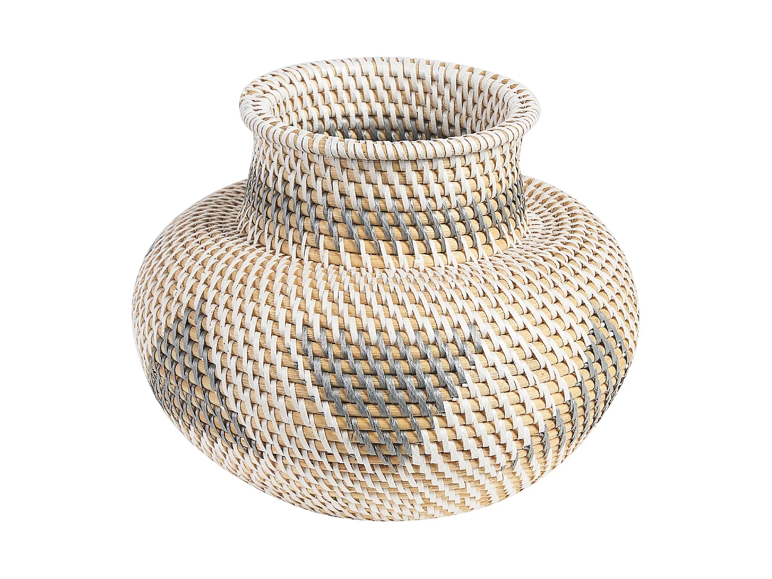 Jarrón decorativo ASAHAN Ratán 22 cm Natural