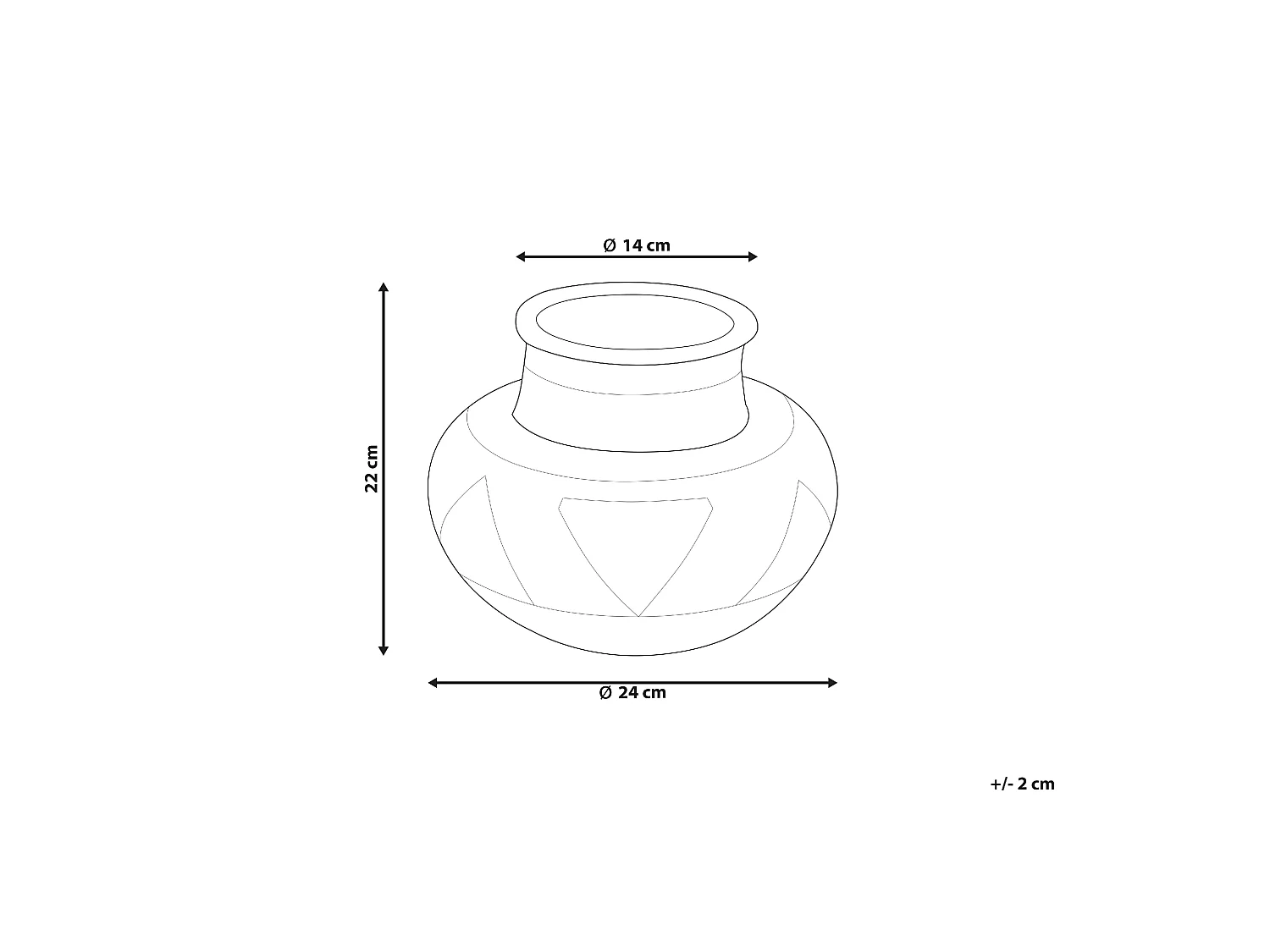 Jarrón decorativo ASAHAN Ratán 22 cm Natural
