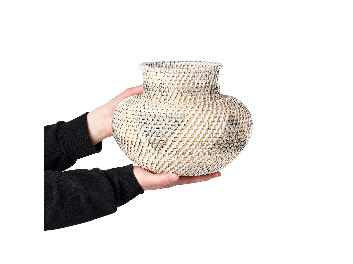 Vase décoratif ASAHAN Rotin 22 cm Naturel