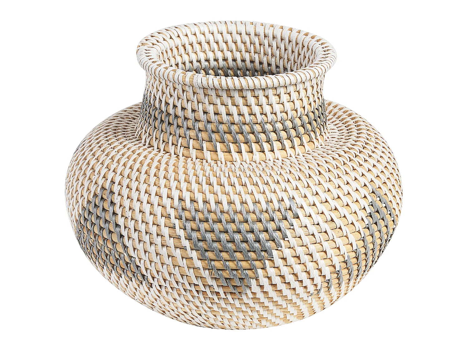 Jarrón decorativo ASAHAN Ratán 22 cm Natural