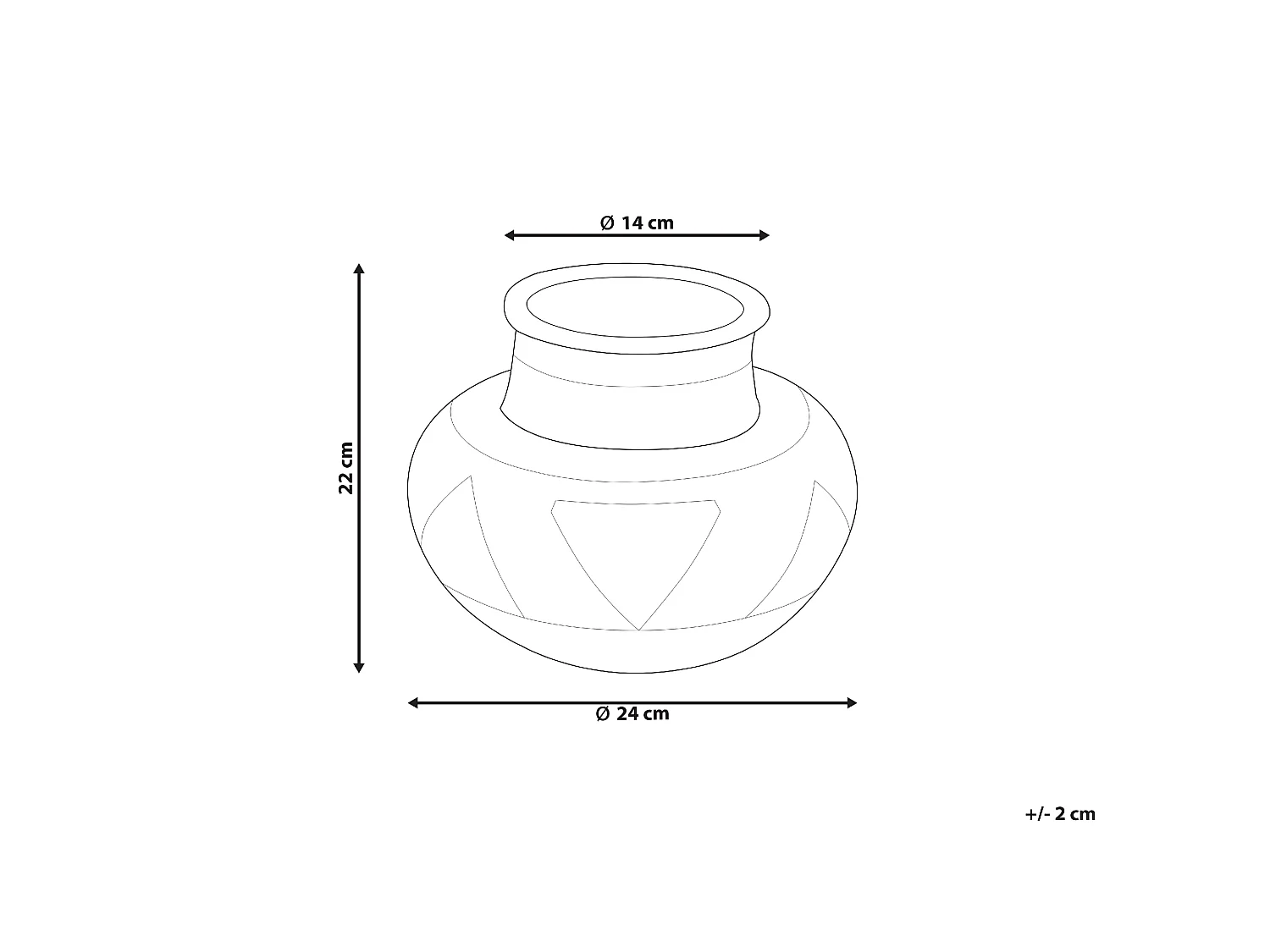 Jarrón decorativo ASAHAN Ratán 22 cm Natural