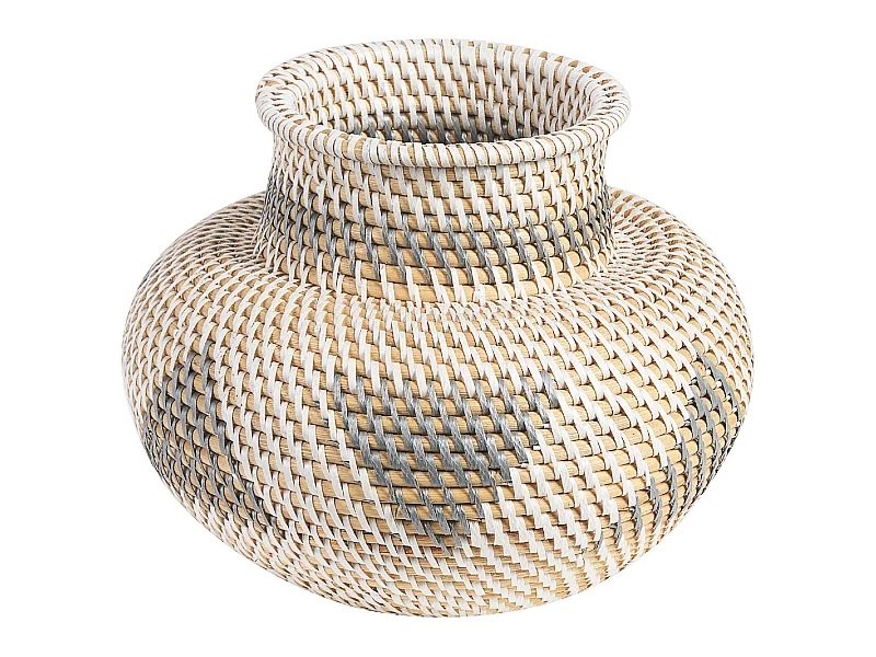 Wazon dekoracyjny ASAHAN Rattan 22 cm Naturalny