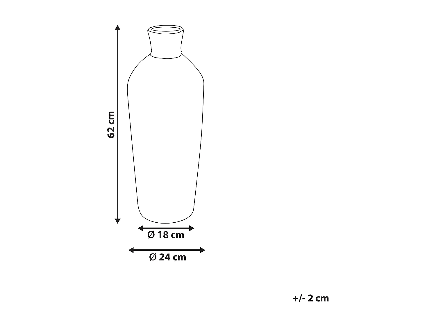 Vase décoratif ROKAN Céramique 62 cm Beige clair