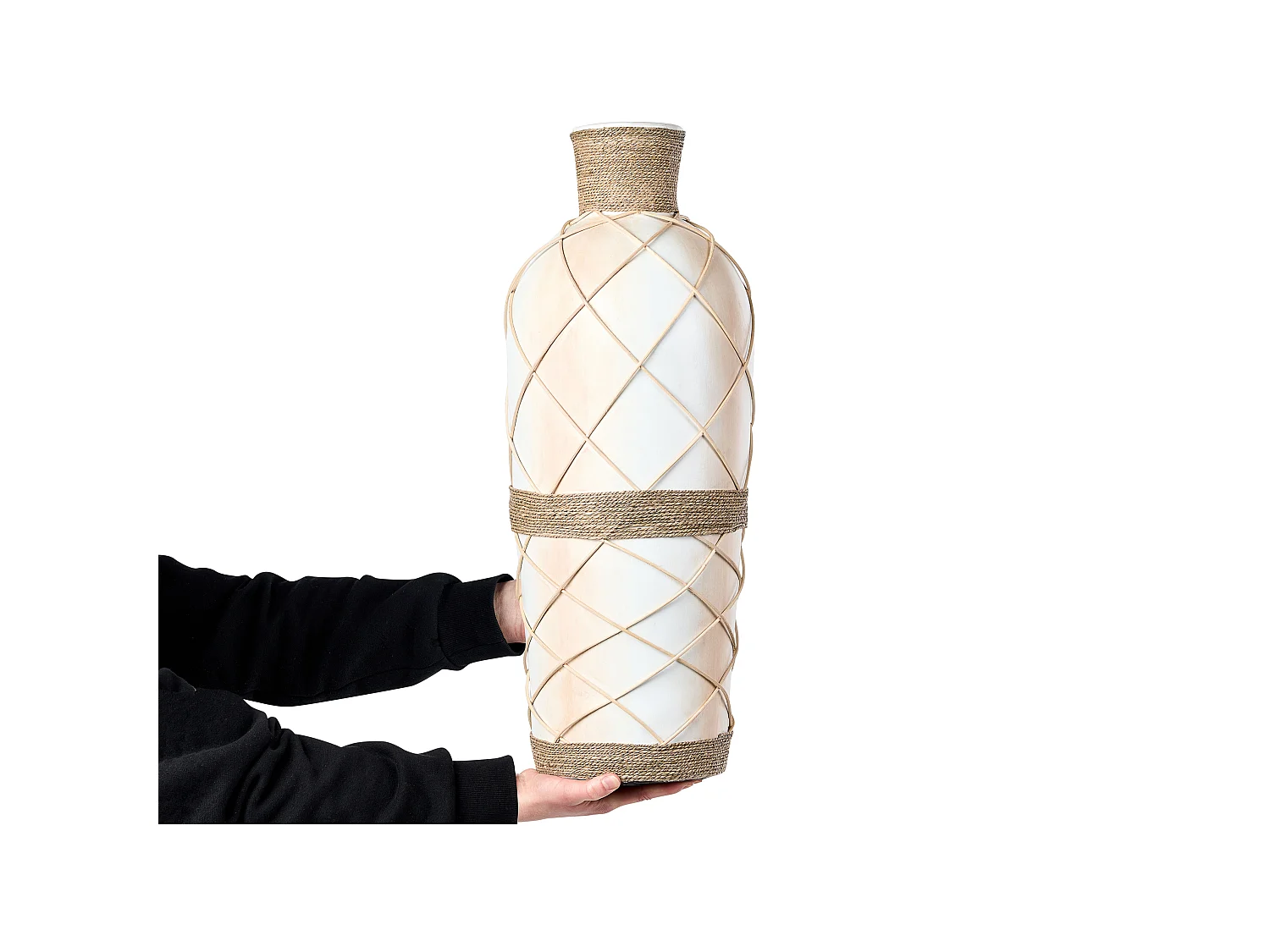Vase décoratif ROKAN Céramique 62 cm Beige clair
