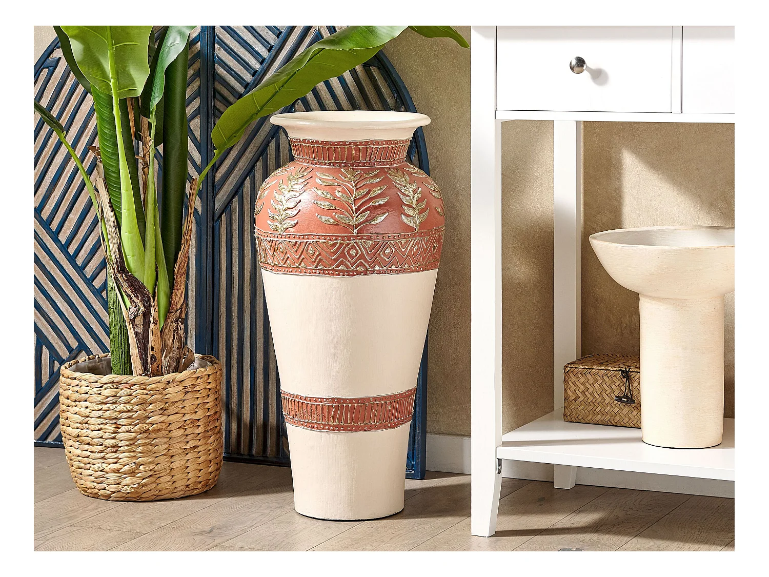 Jarrón decorativo SEPUTIH Cerámica 60 cm Marrón