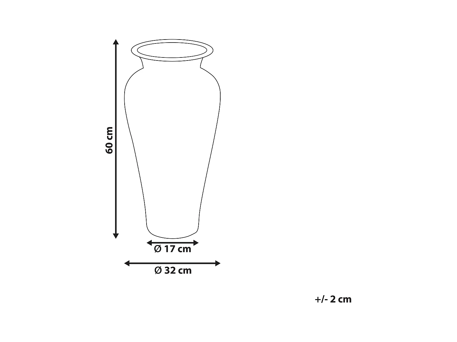 Jarrón decorativo SEPUTIH Cerámica 60 cm Marrón