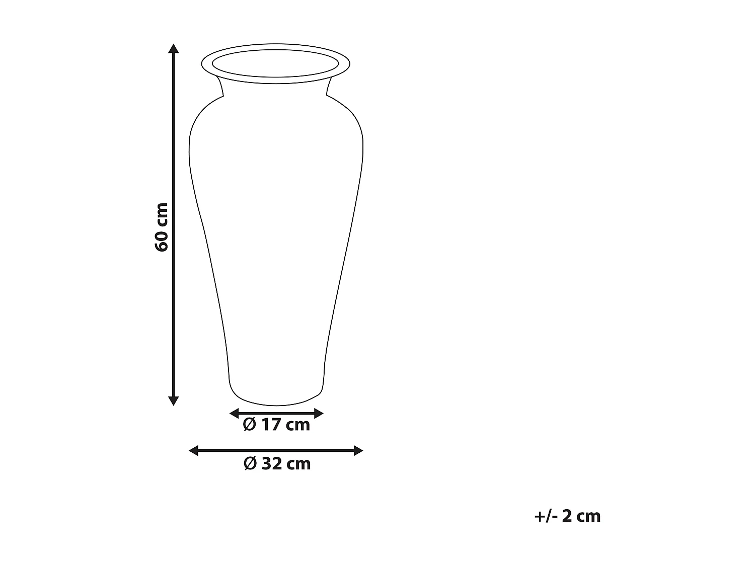 Dekorative Bodenvase aus Terrakotta im traditionellen Stil Weiß und Braun Seputih