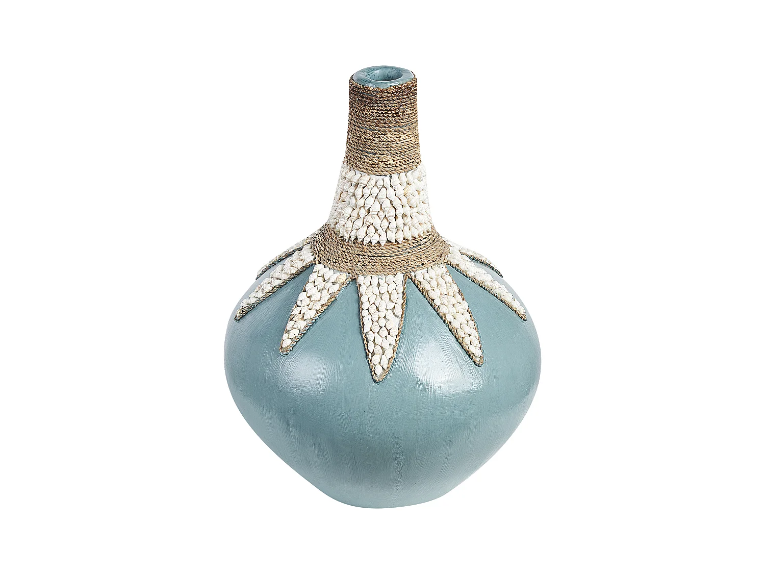 Dekorative Vase handgefertigt aus Terrakotta 43 cm Zubehör Blau Silau