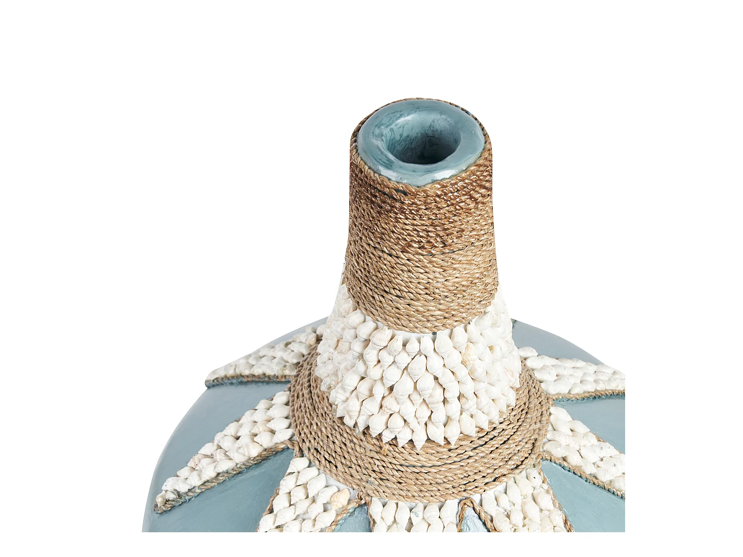 Dekorative Vase handgefertigt aus Terrakotta 43 cm Zubehör Blau Silau