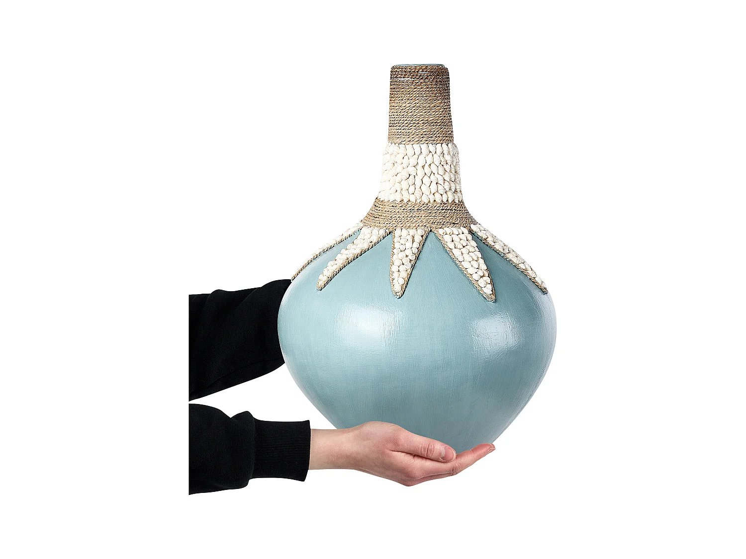 Jarrón decorativo SILAU Cerámica 43 cm Azul