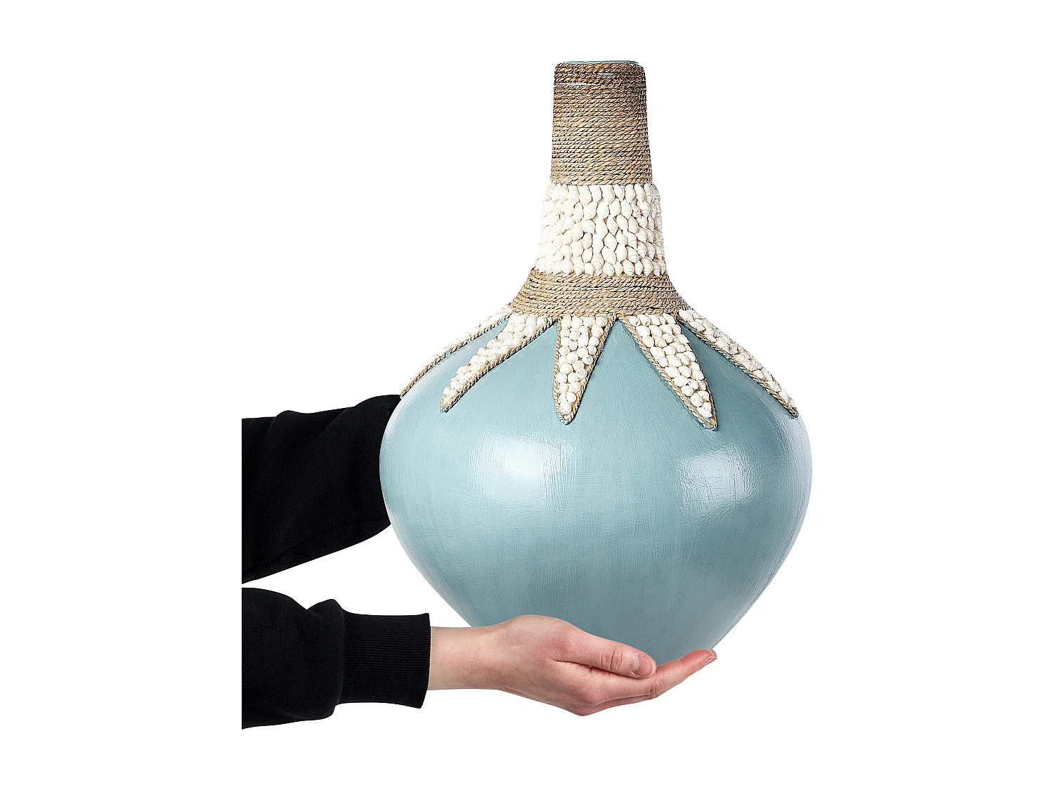Dekovase SILAU Keramik 43 cm Blau