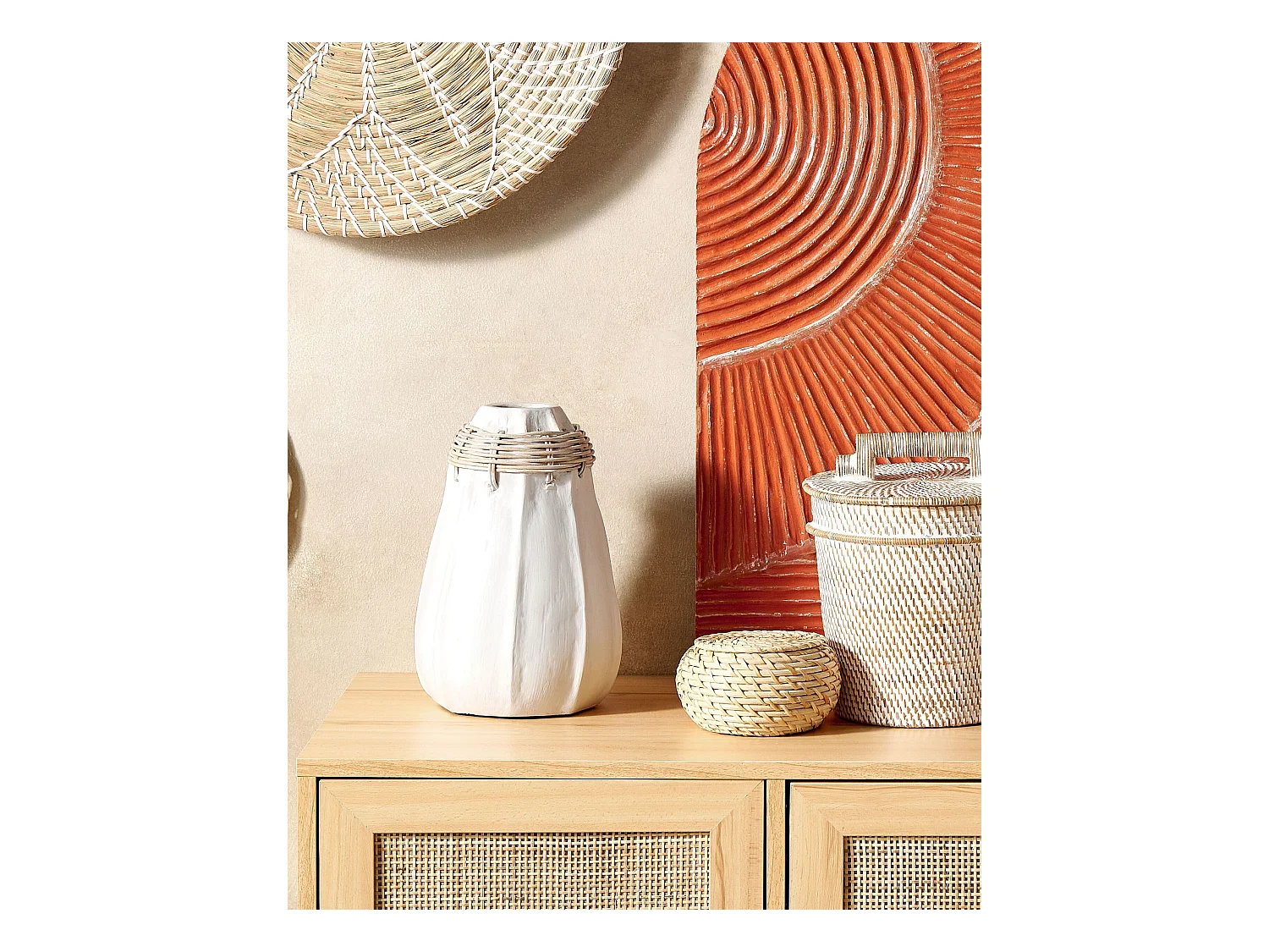 Decovaas KAMPAR Keramiek 30 cm Wit