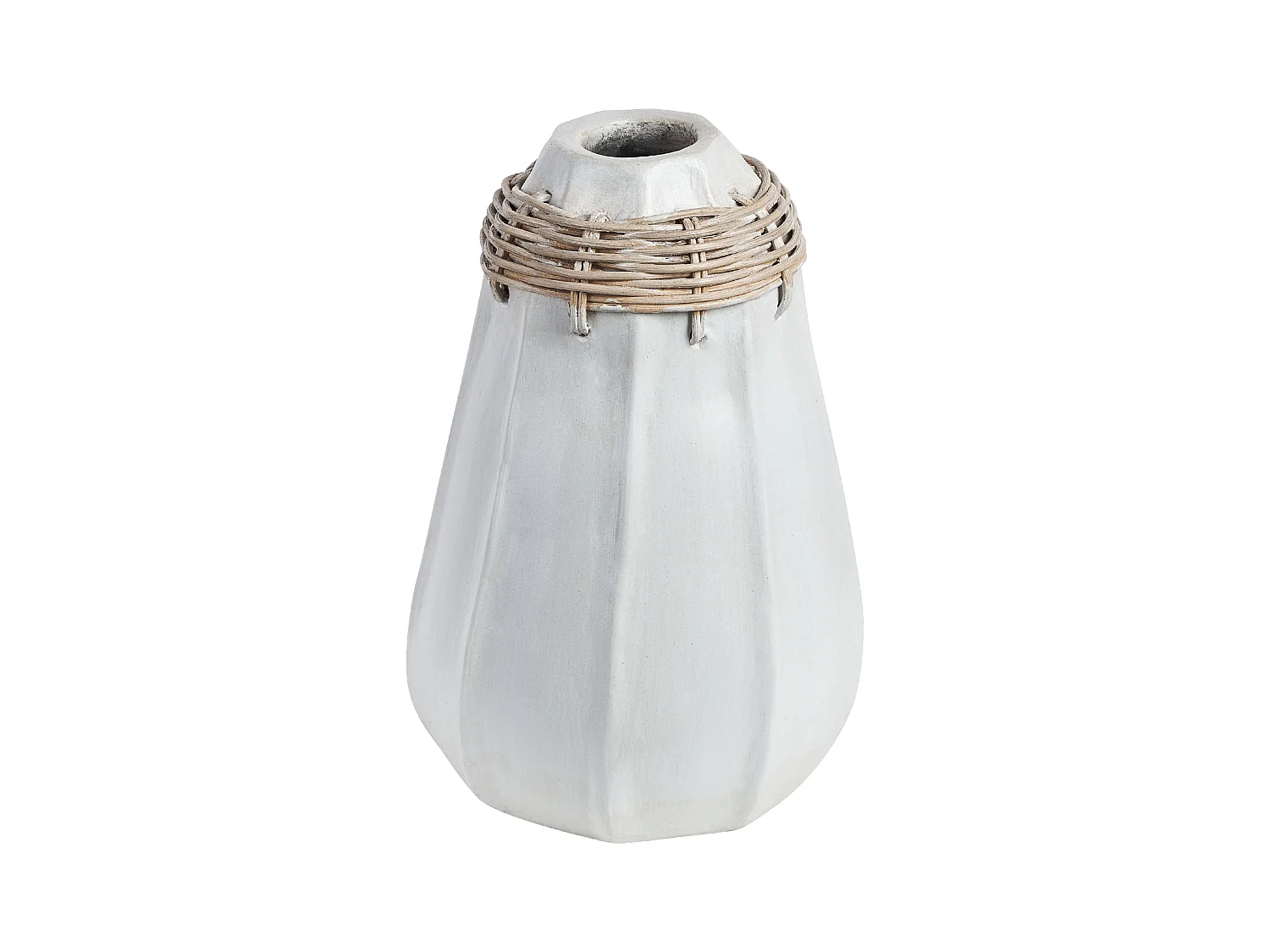 Dekorative Vase für künstliche Blumen Terrakotta natürlicher Stil Weiß Kampar