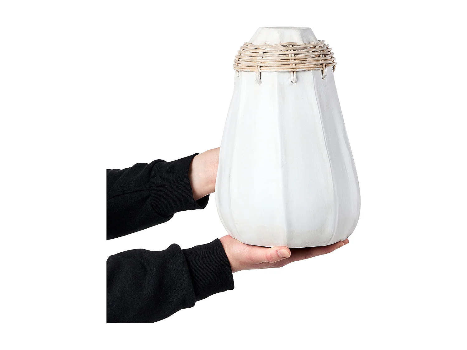 Vase décoratif KAMPAR Céramique 30 cm Blanc