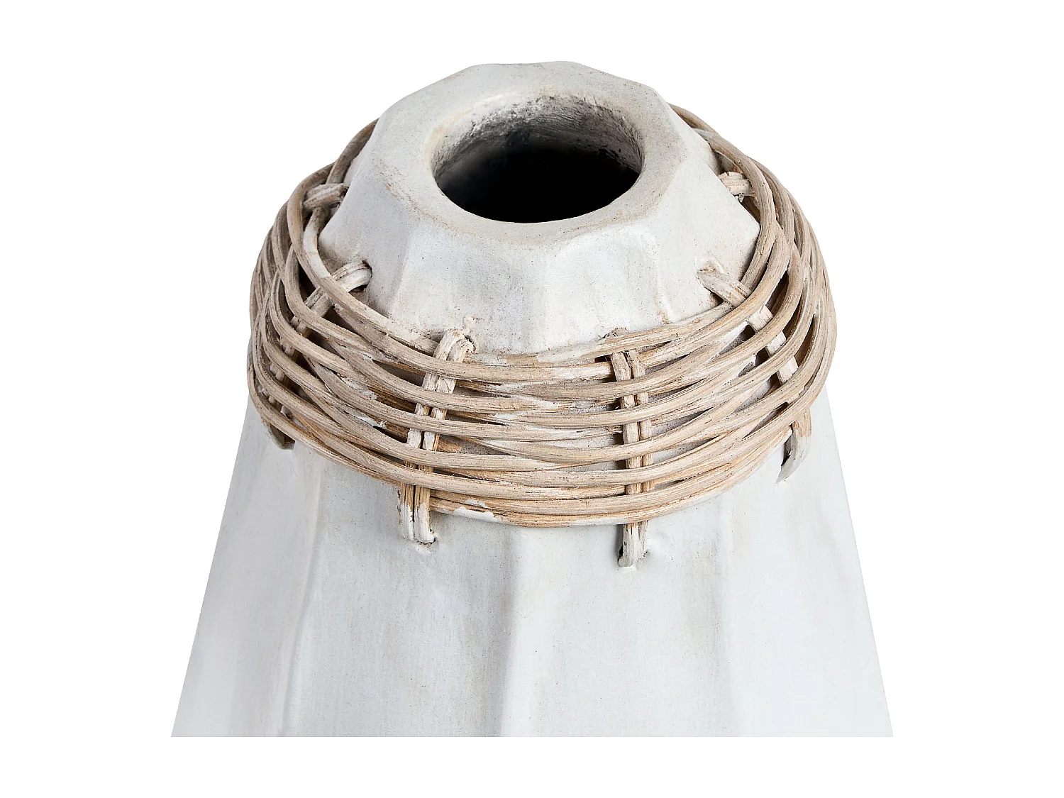 Jarro decorativo KAMPAR Cerâmica 30 cm Branco
