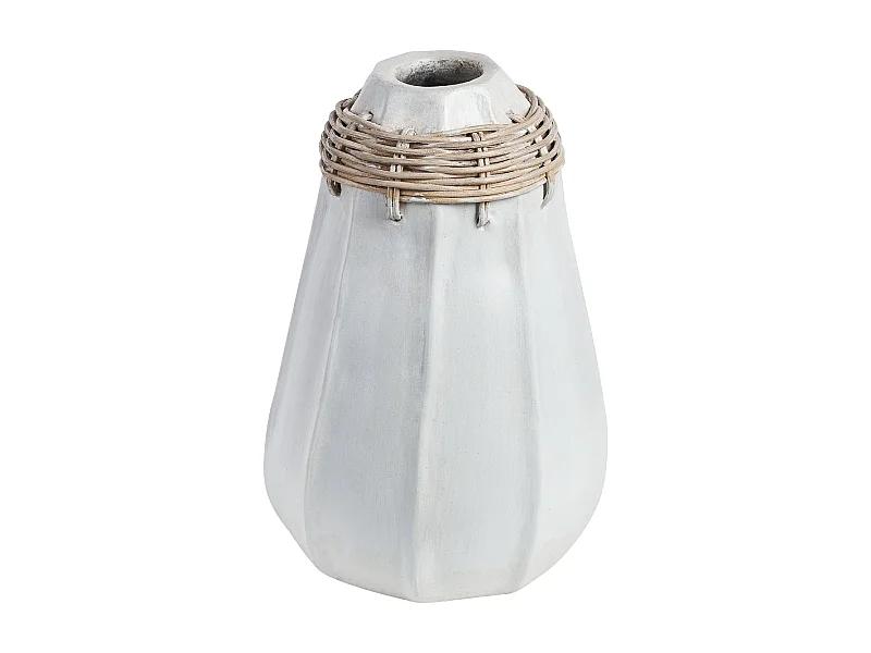 Jarrón decorativo KAMPAR Cerámica 30 cm Blanco