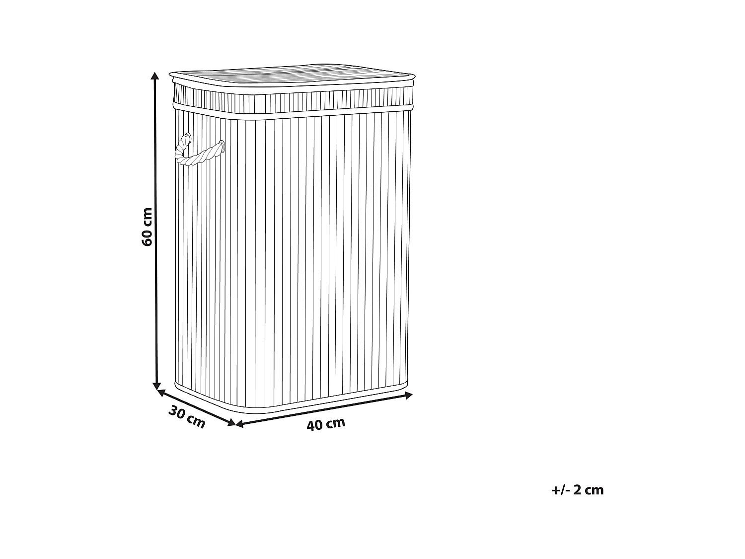 Panier KALUTARA Bambou Blanc 72 L