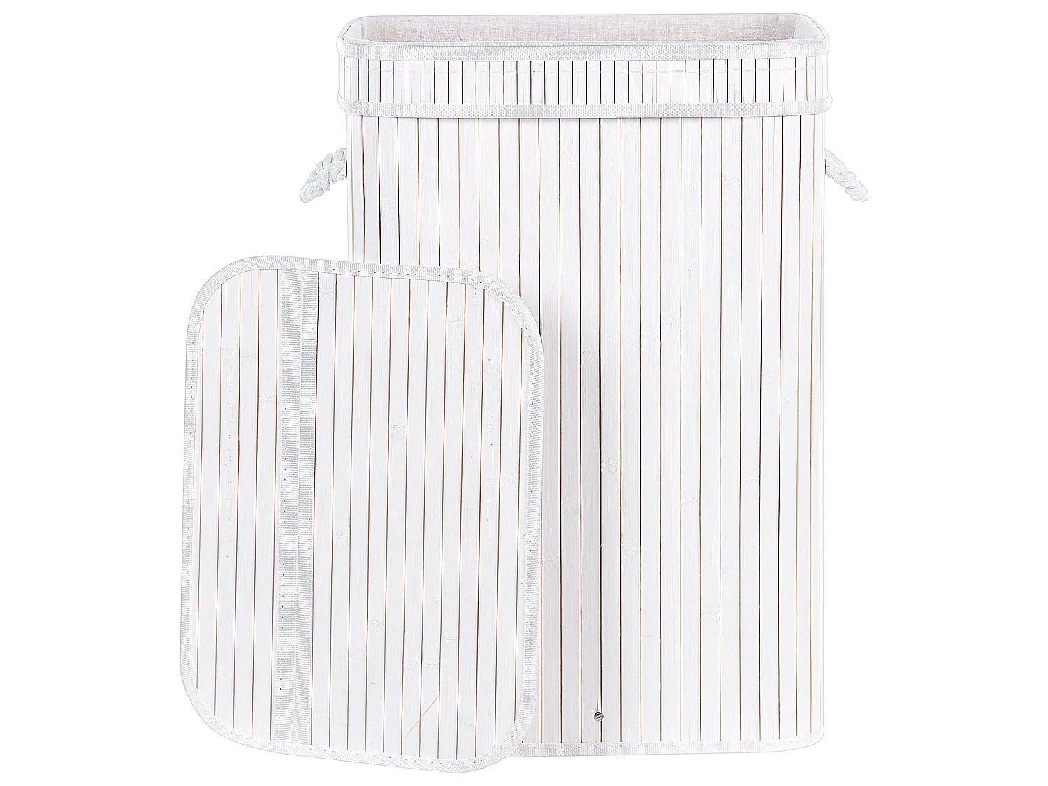 Laundry Basket KALUTARA Bamboo White 72 L
