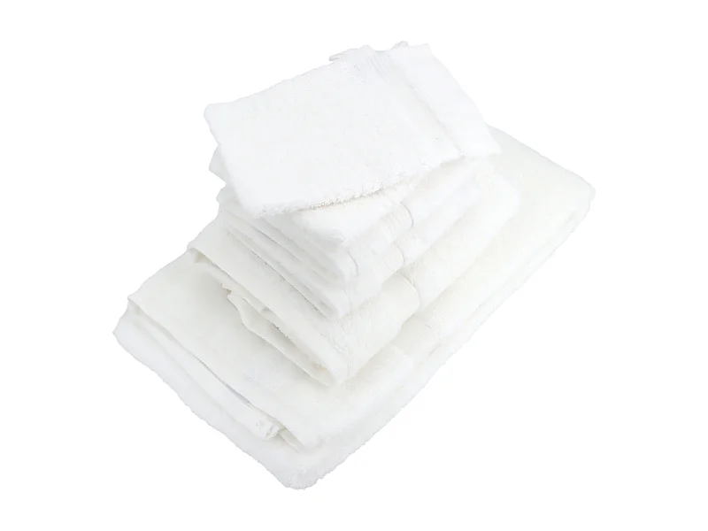 Parure de bain LUXOR 6 pièces blanc