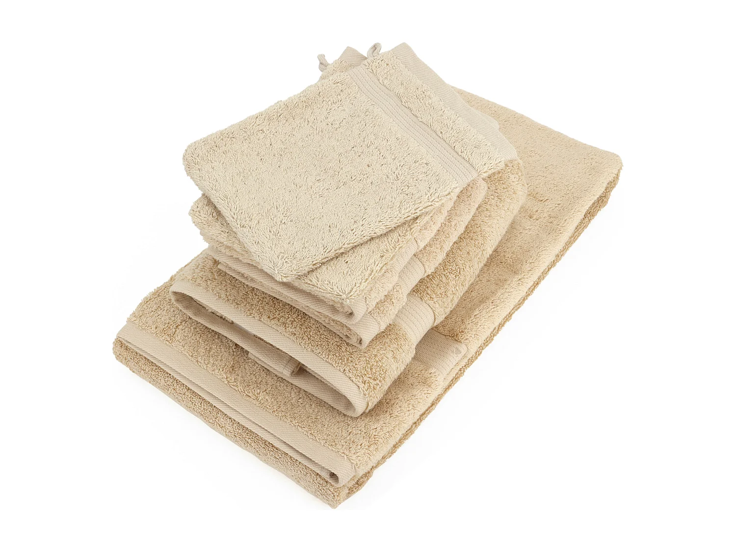 Parure de bain LUXOR 6 pièces beige