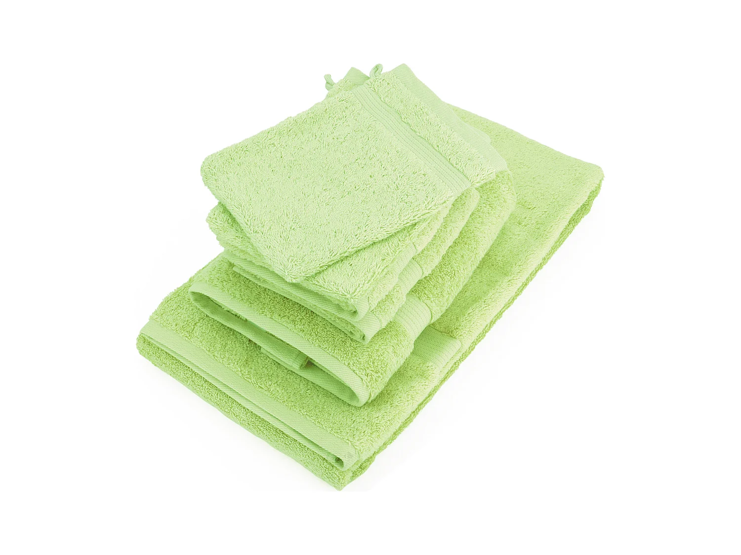 Parure de bain LUXOR 6 pièces vert pomme