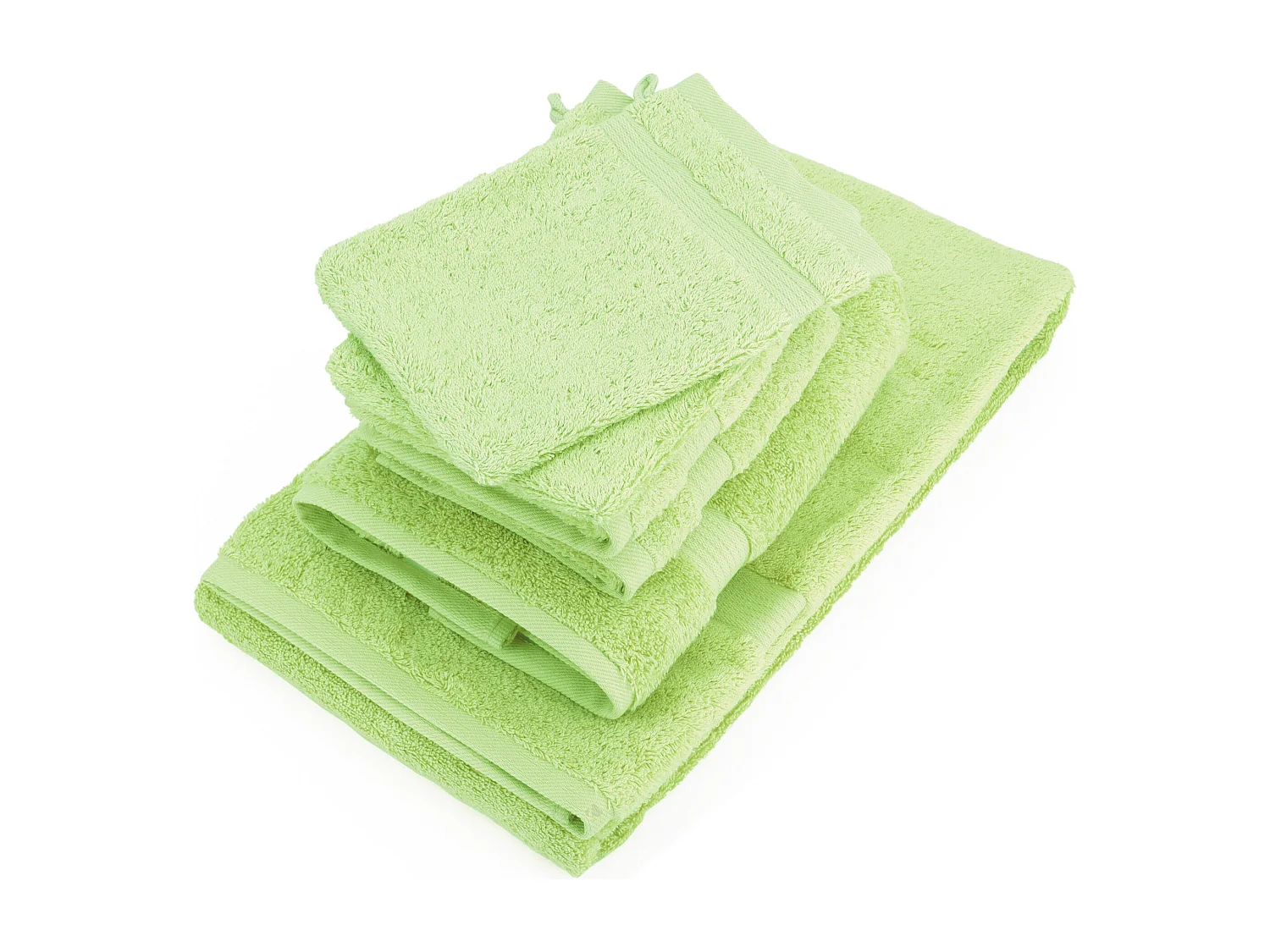 Parure de bain LUXOR 6 pièces vert pomme