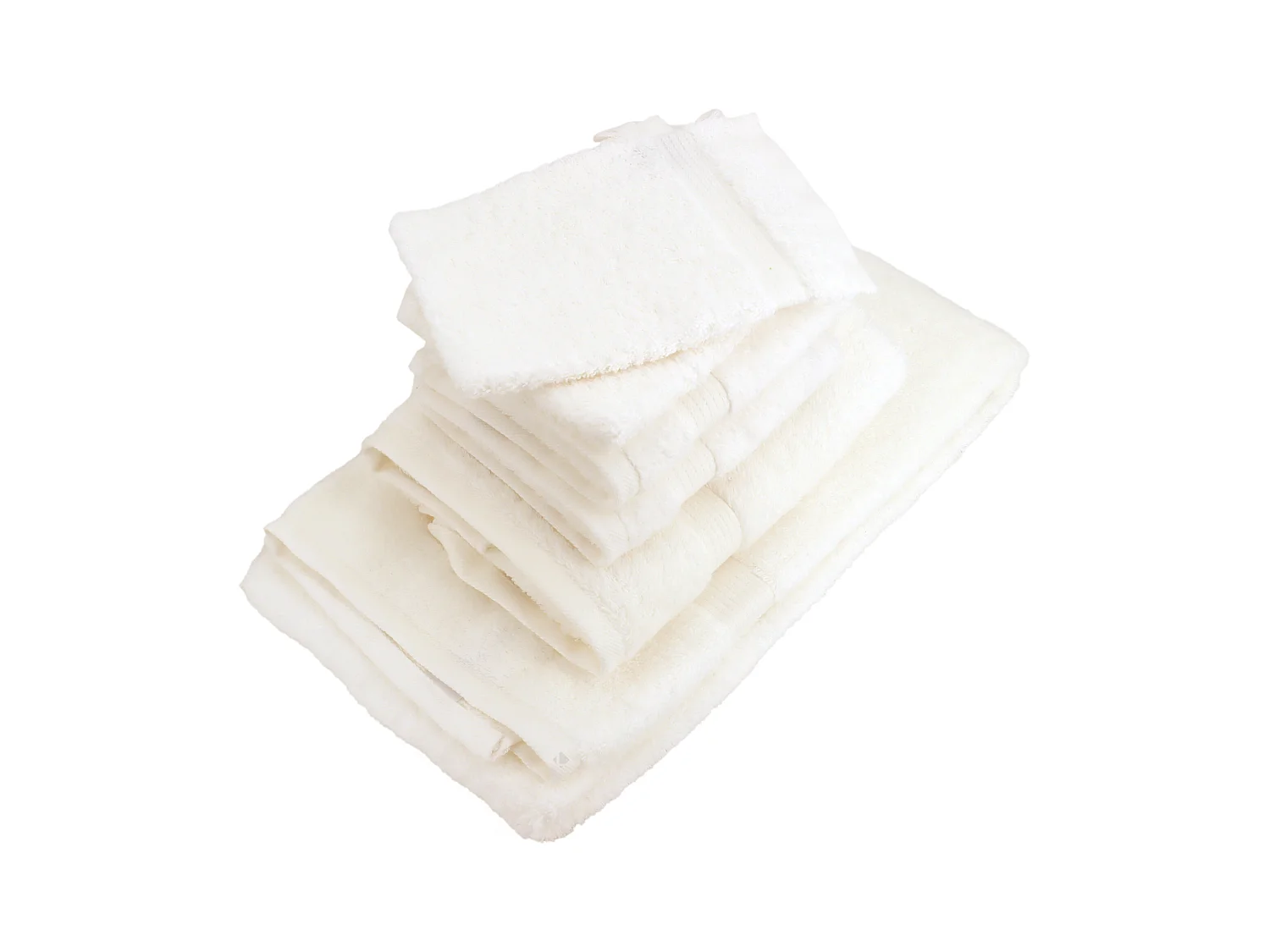 Parure de bain LUXOR 6 pièces blanc crème