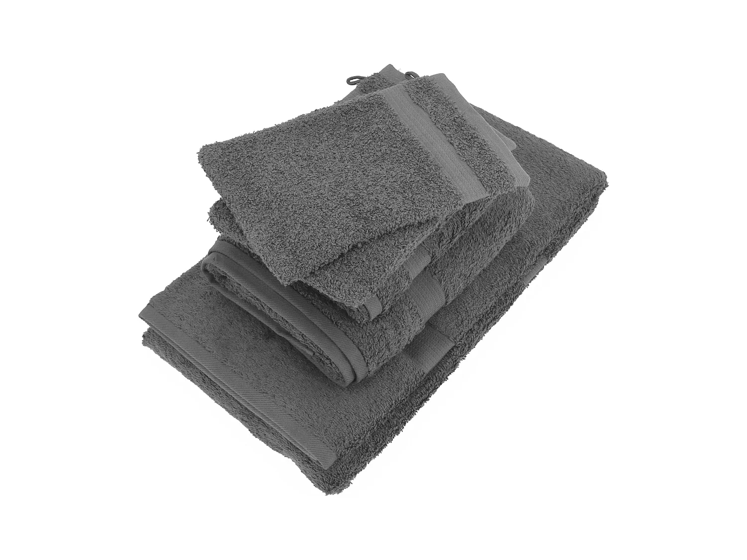 Parure de bain LUXOR 6 pièces anthracite