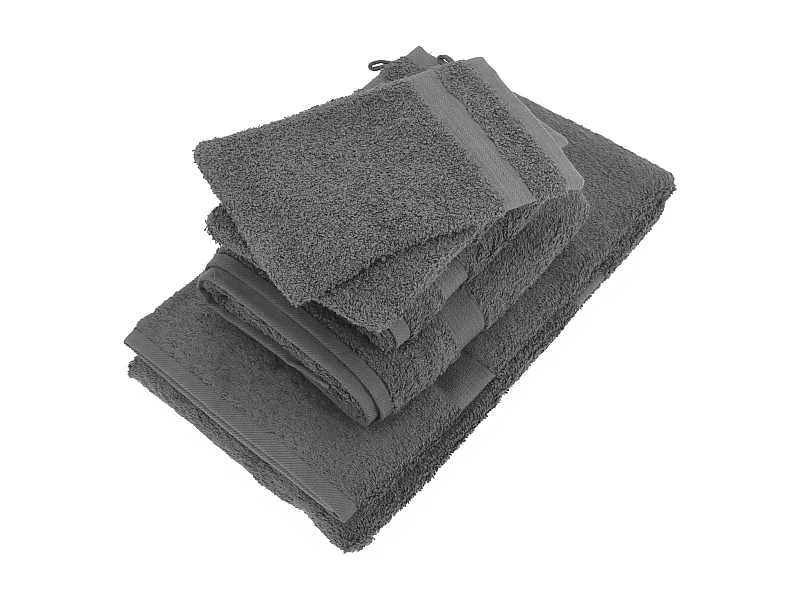 Parure de bain LUXOR 6 pièces anthracite
