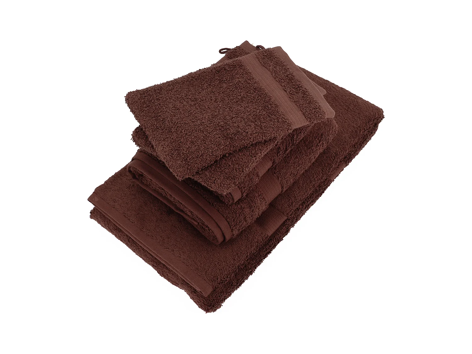 Parure de bain LUXOR 6 pièces marron