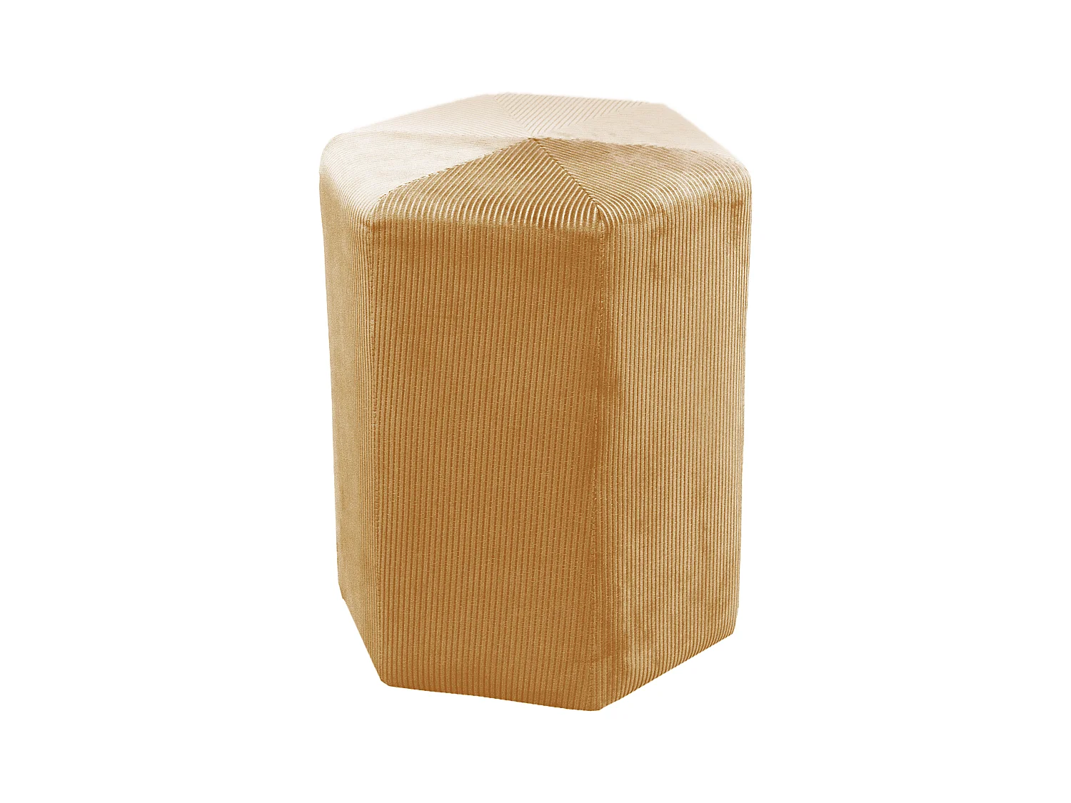 Pouf Velours Cotele 35cm Giulia Jaune Moutarde Jaune