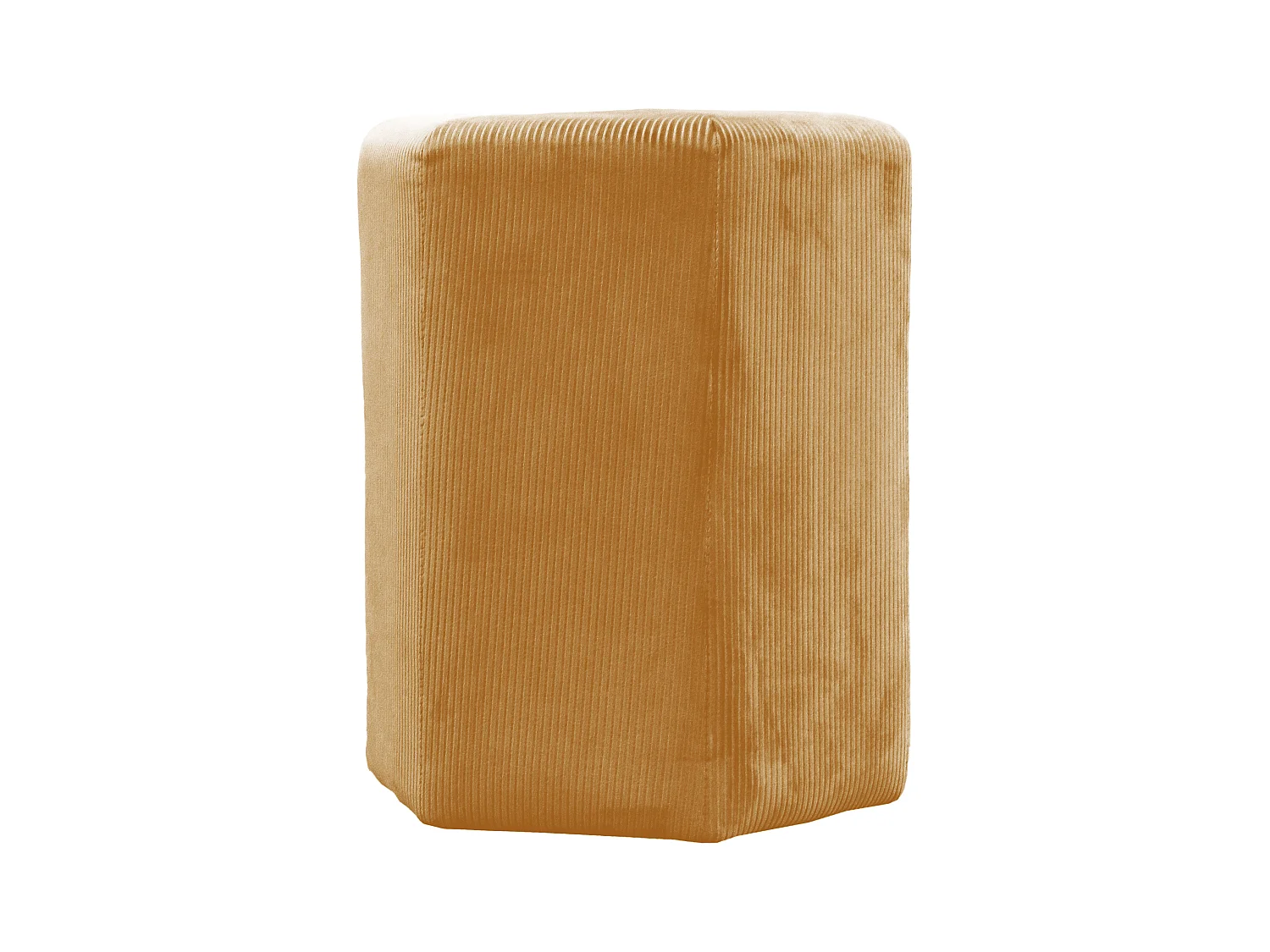 Pouf Velours Cotele 35cm Giulia Jaune Moutarde Jaune