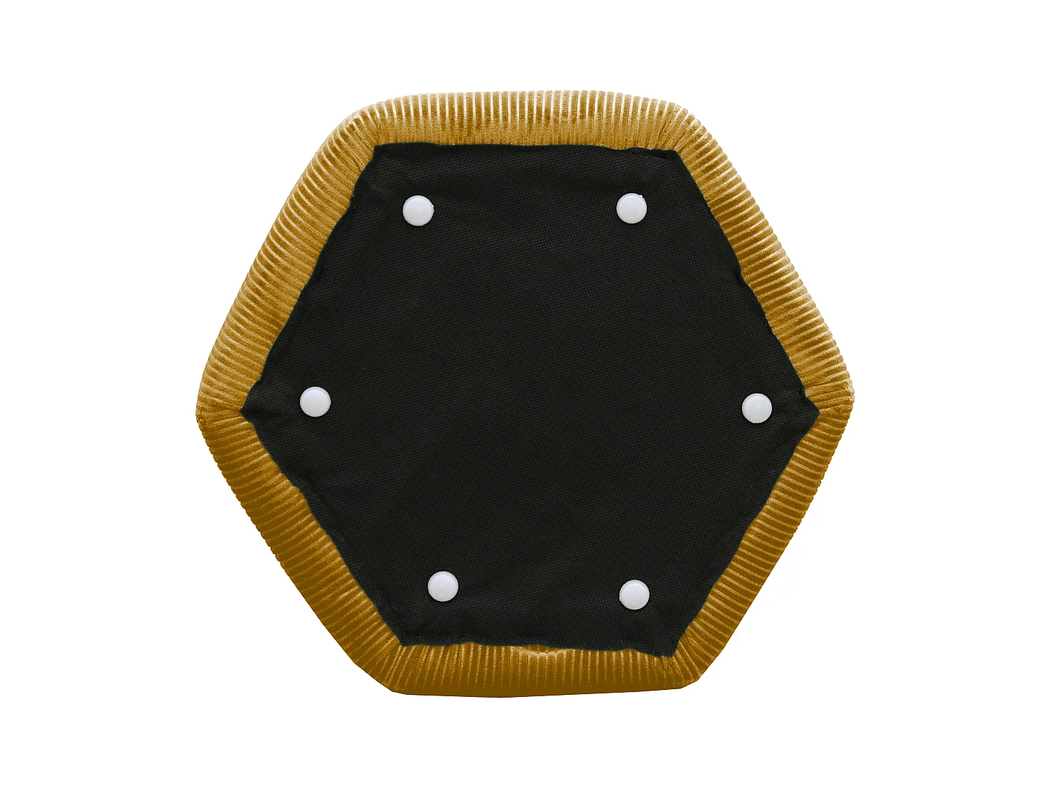 Pouf Velours Cotele 35cm Giulia Jaune Moutarde Jaune