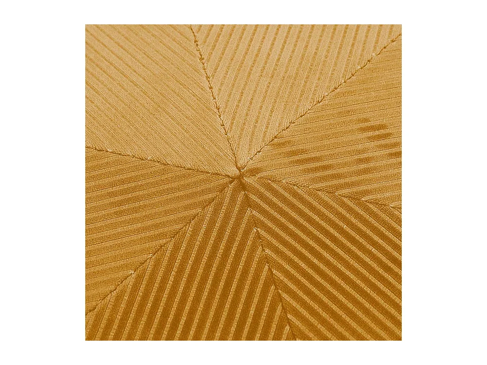 Pouf Velours Cotele 35cm Giulia Jaune Moutarde Jaune