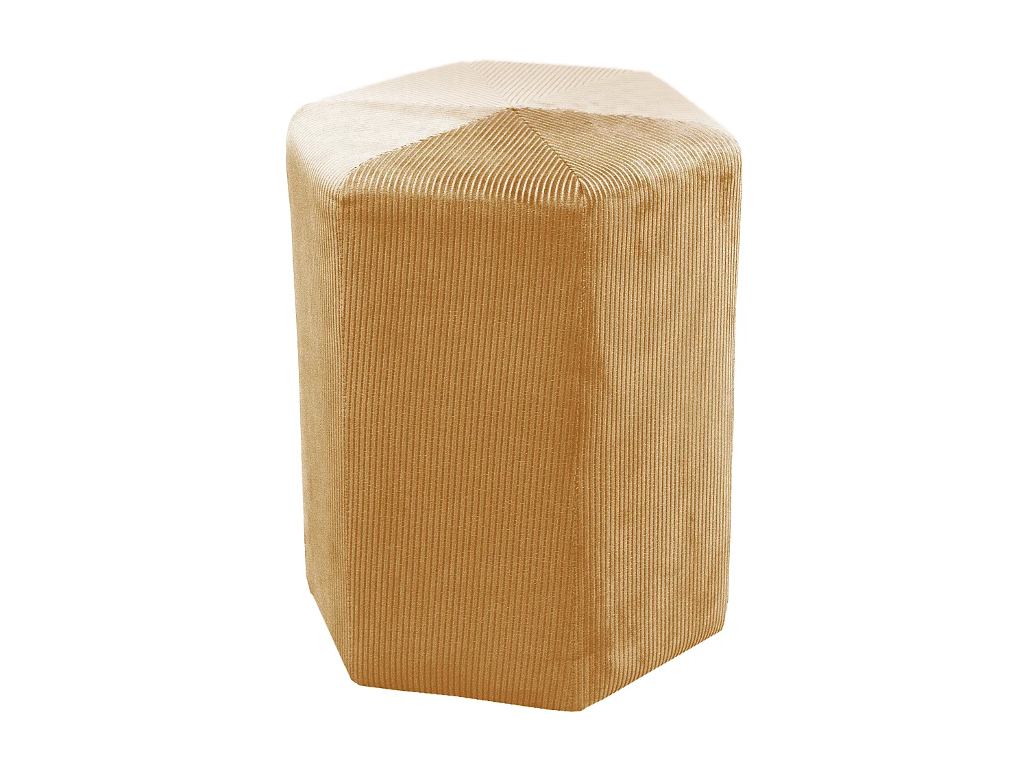 Pouf Velours Cotele 35cm Giulia Jaune Moutarde Jaune