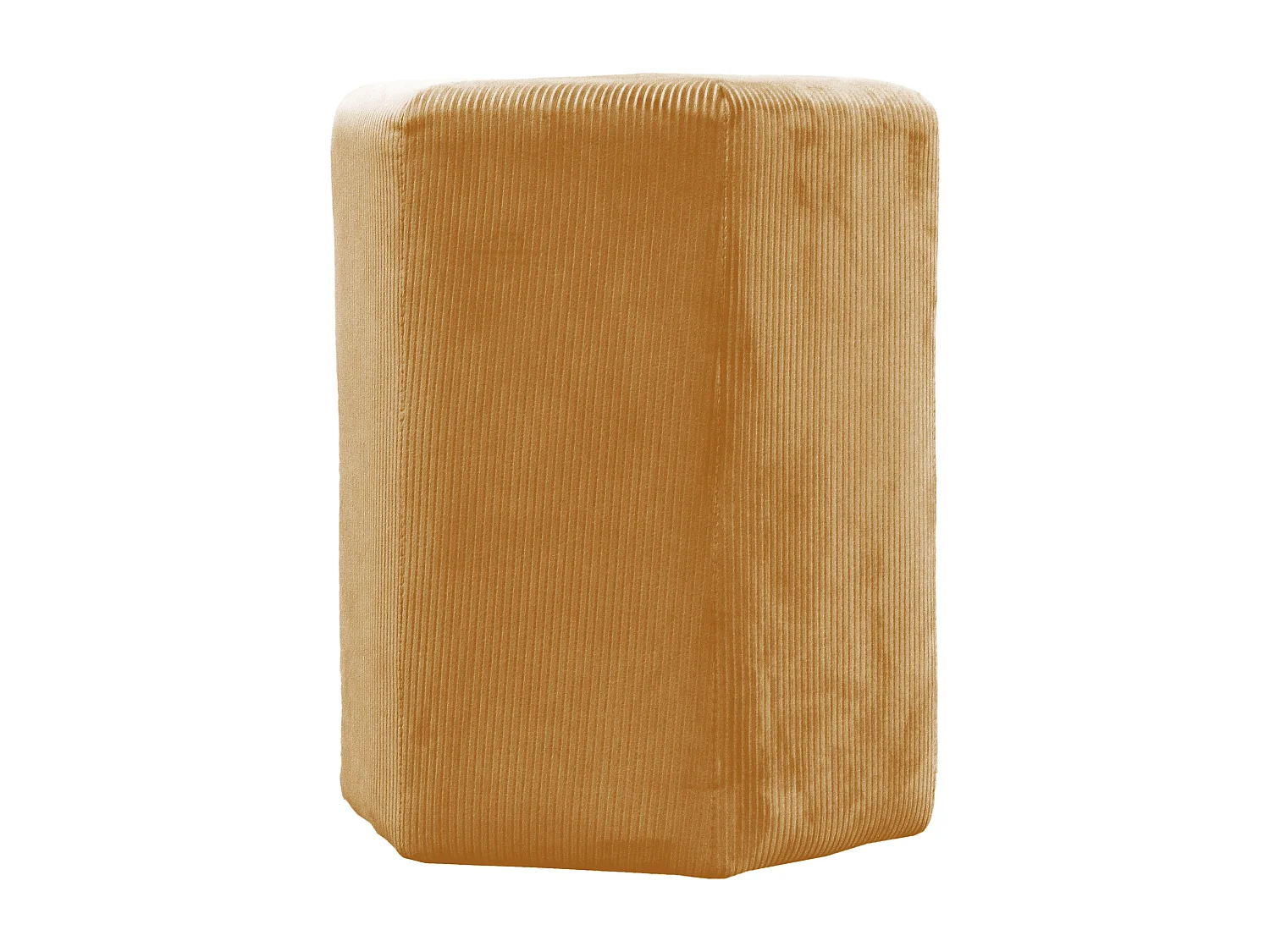 Pouf Velours Cotele 35cm Giulia Jaune Moutarde Jaune