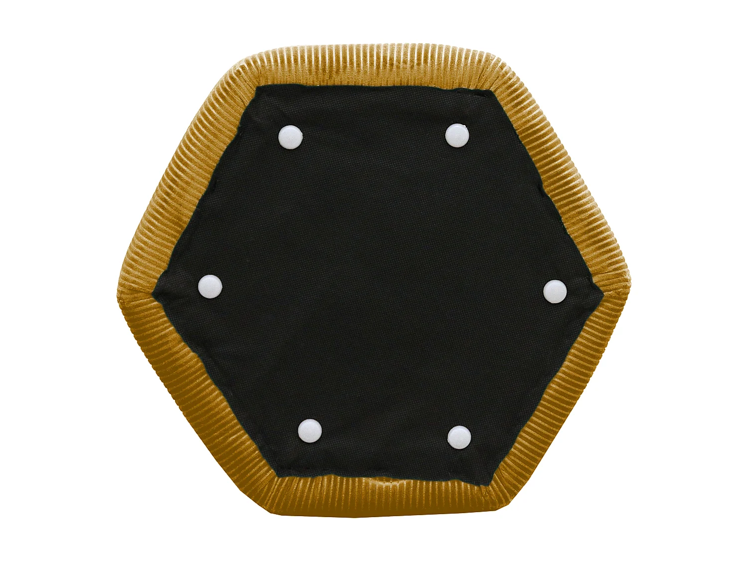 Pouf Velours Cotele 35cm Giulia Jaune Moutarde Jaune