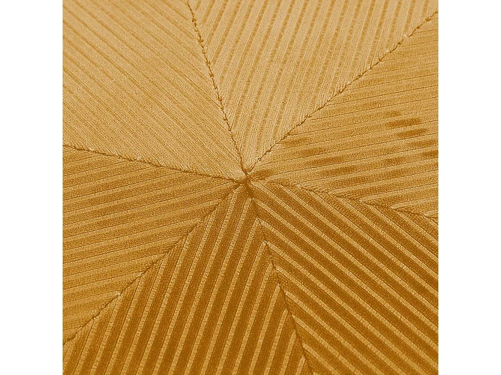 Pouf Velours Cotele 35cm Giulia Jaune Moutarde Jaune