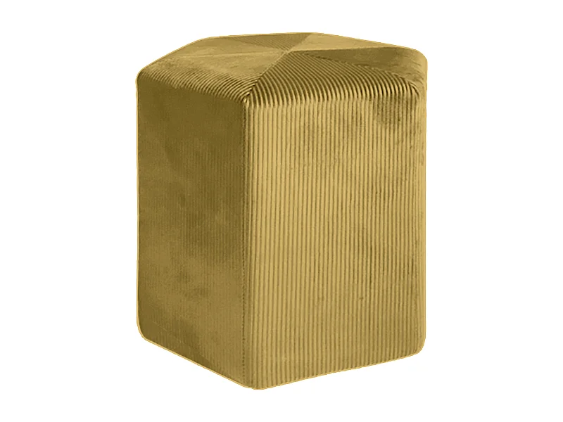 Pouf Velours Cotele 35cm Giulia Jaune Moutarde Jaune